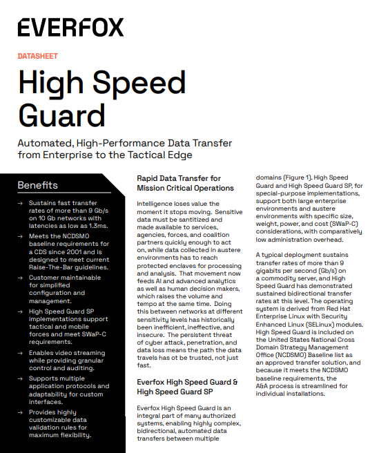 High Speed Guard Datasheet cover