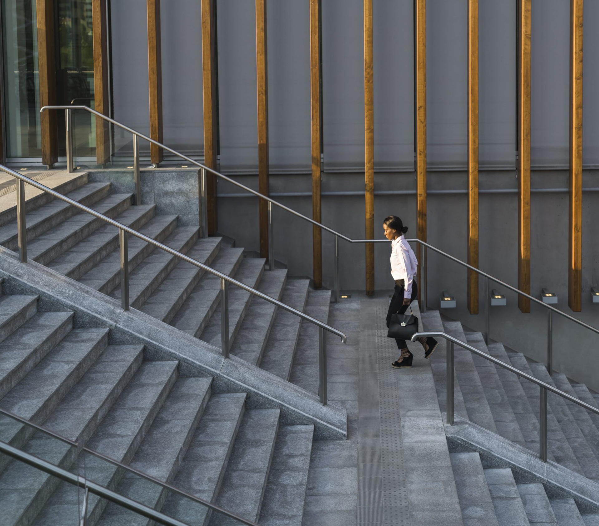 Woman on stairs